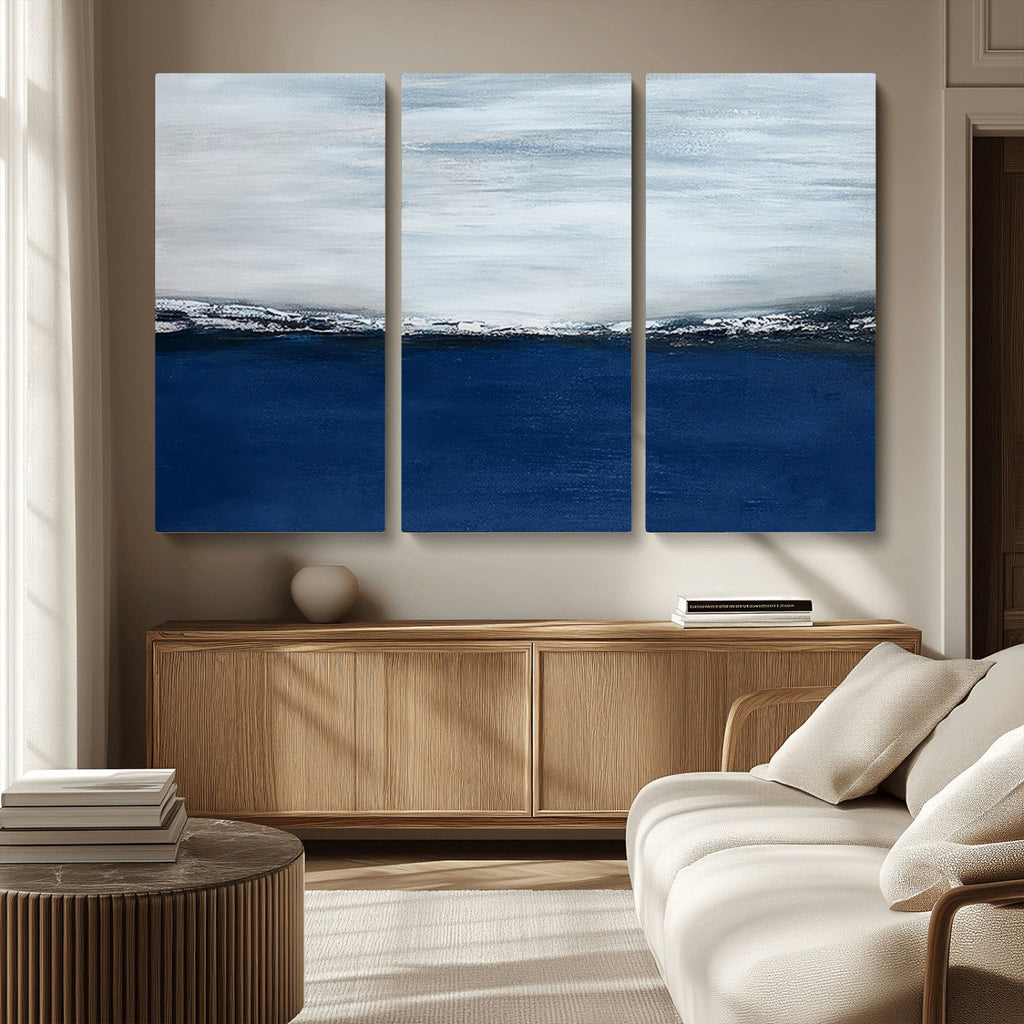 Navy Blue Abstract Wall Art Canvas Print