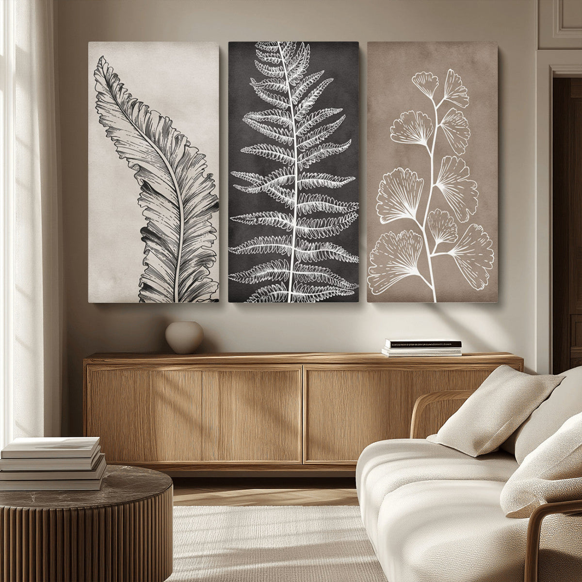 Minimalist Botanical Wall Art Canvas Print, Framed and Ready to Hang