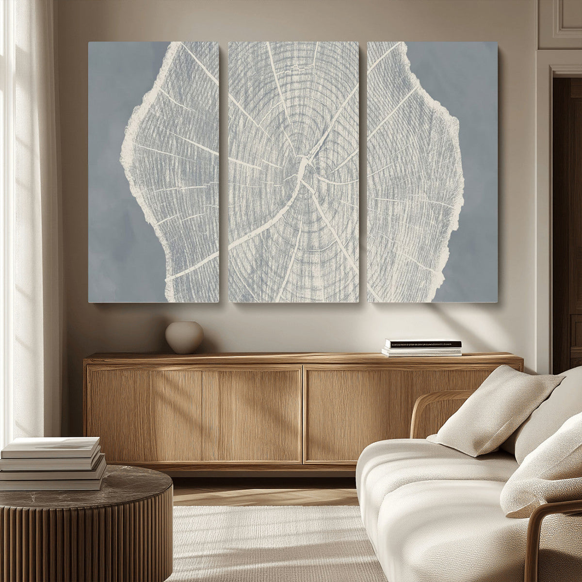 Abstract Tree Ring Wall Art Canvas Print, Framed and Ready to Hang
