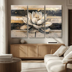 Lotus Flower Wall Art | Framed Abstract Floral Canvas