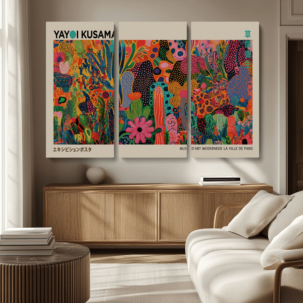 Framed Yayoi Kusama 1986 Wall Art Print | Japanese Wall Art, Wabi Sabi Abstract Landscape
