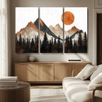 Modern Abstract Mountain Canvas Wall Art Print