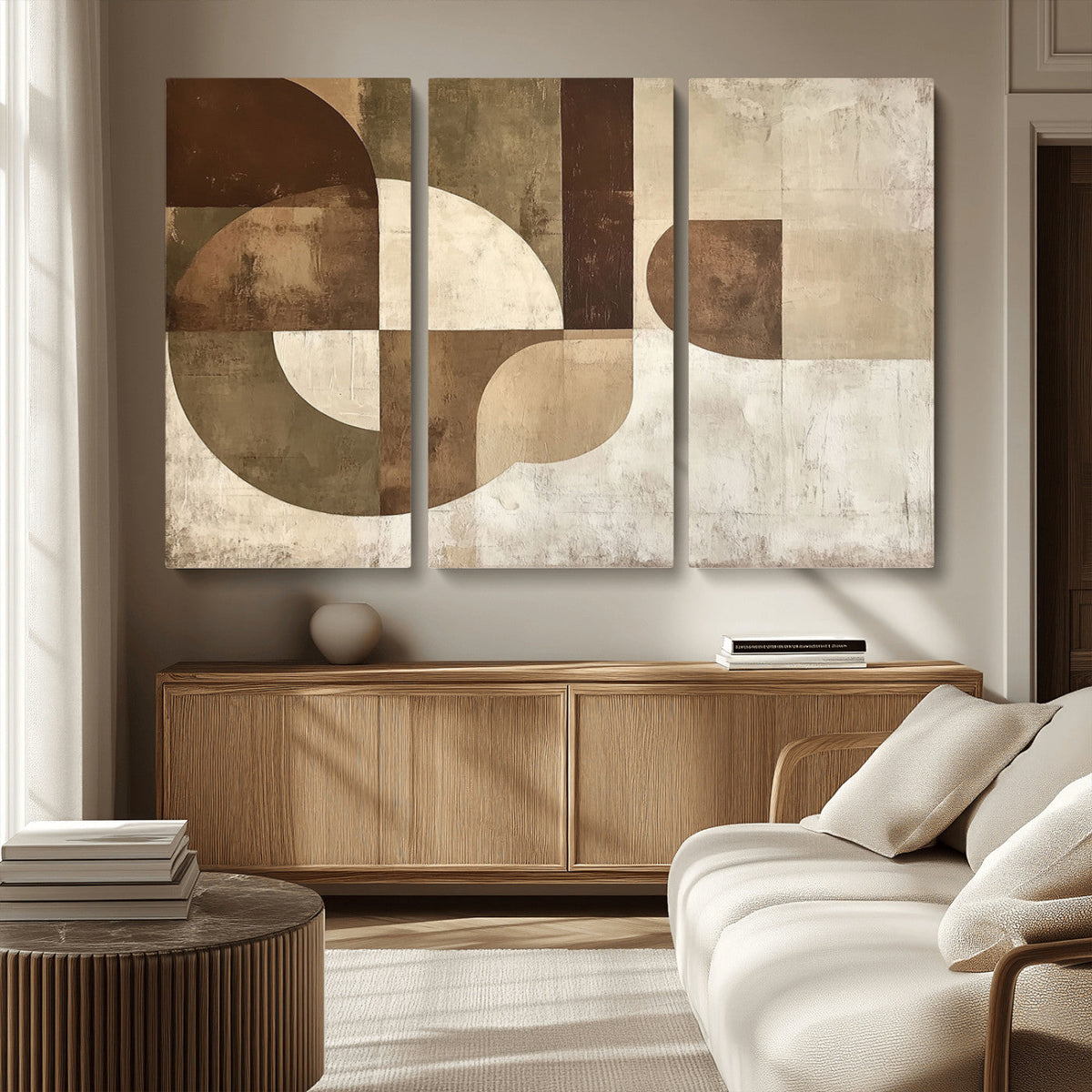 Wabi Sabi Geometric Wall Art | Abstract Modern Minimalist Canvas Print