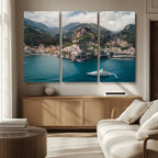 Amalfi Coast Wall Art | Framed Italian Seaside Canvas