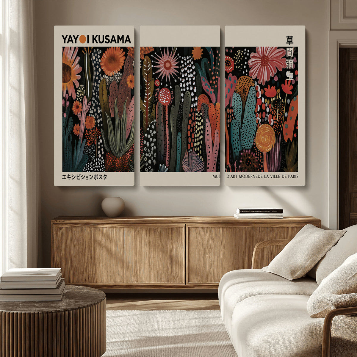 Modern Japanese Wall Art Canvas Print, Framed Abstract Mount Fuji Zen Landscape