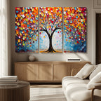 Vibrant Tree of Life Canvas Wall Art | Colorful Abstract Nature
