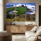 California Pebble Beach Golf Links Wall Art Canvas Print, Iconic Monterey Coastal Golf Course