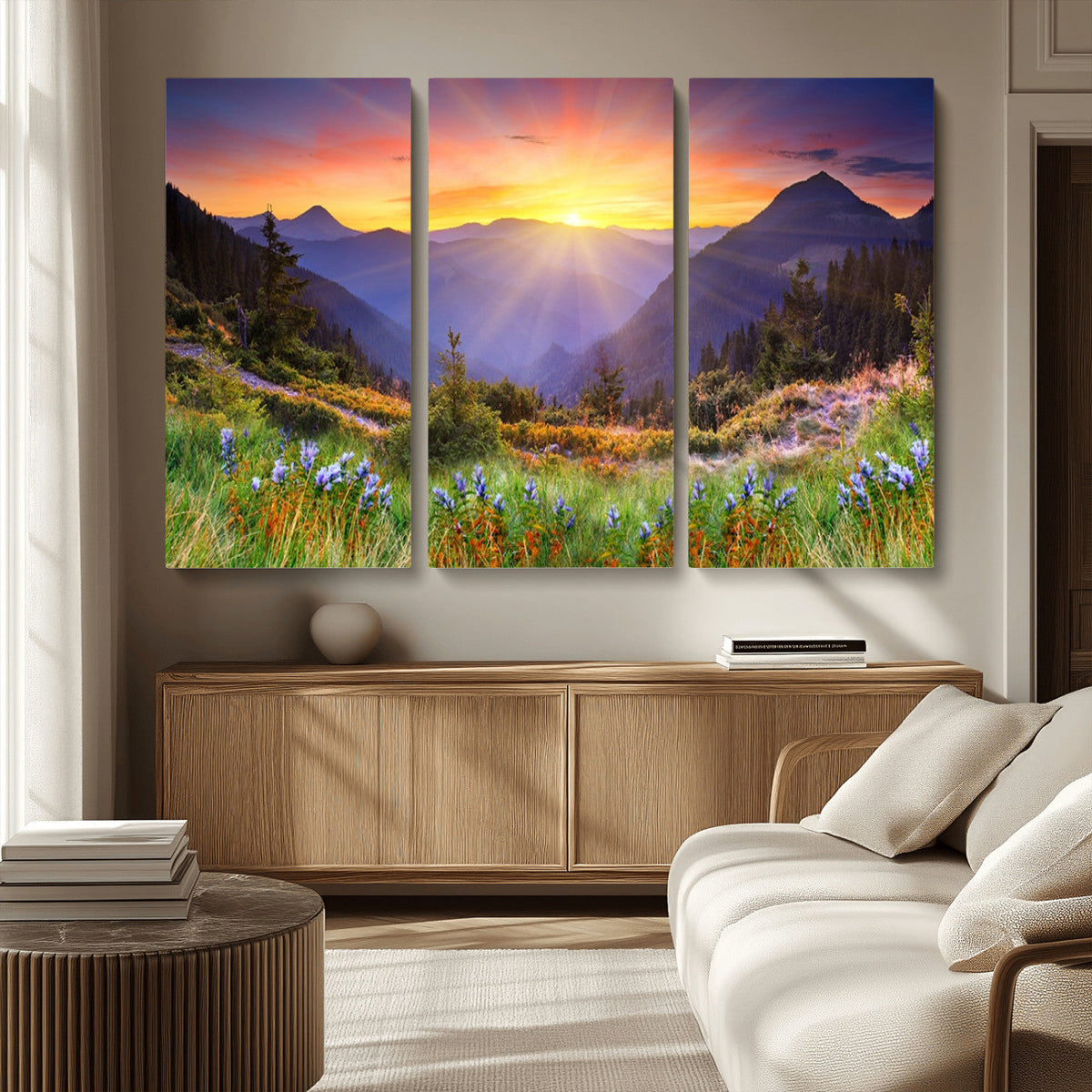 Mountain and Spring Wall Art Canvas Print