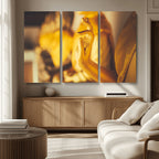 Gold Buddha Statue Hands Wall Art Canvas Print