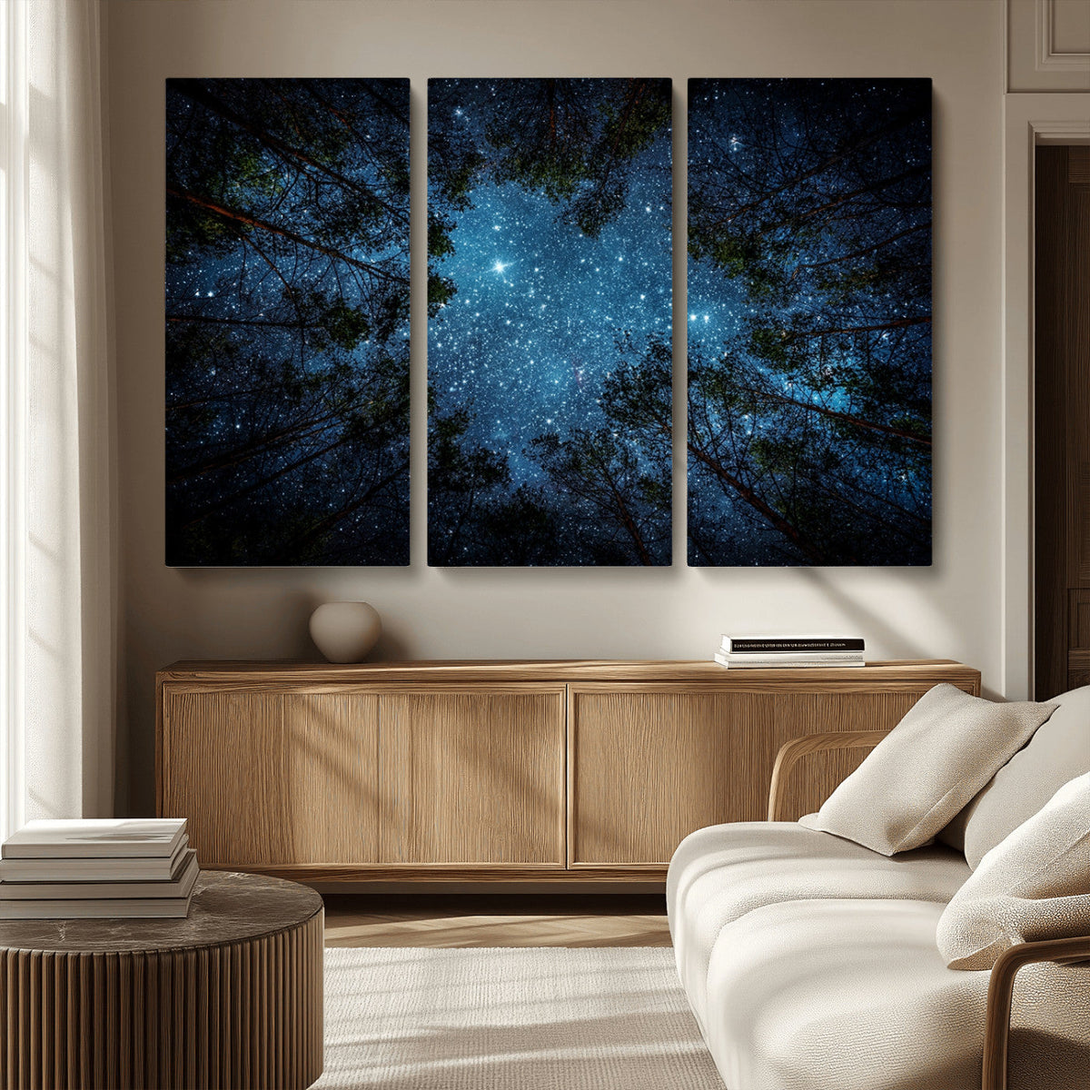 Forest and Stars Wall Art Canvas Print