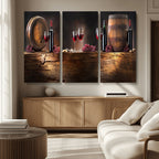 Wine and Barrels Wall Art Canvas Print