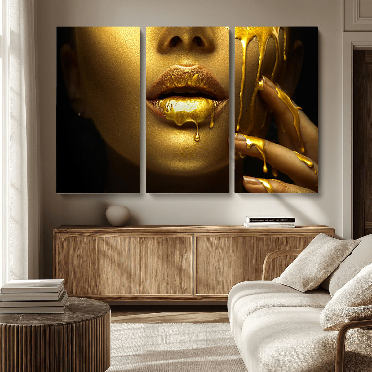 Gold and Women Wall Art Canvas Print