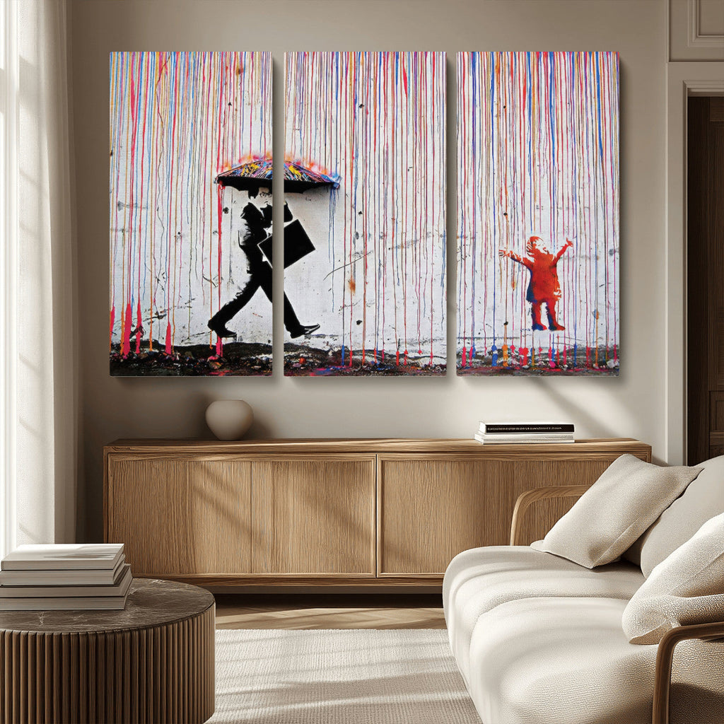 Banksy Wall Art Canvas Print | Framed Graffiti Street Art Picture