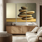 Fluvial Zen Stones Canvas Wall Art Print
