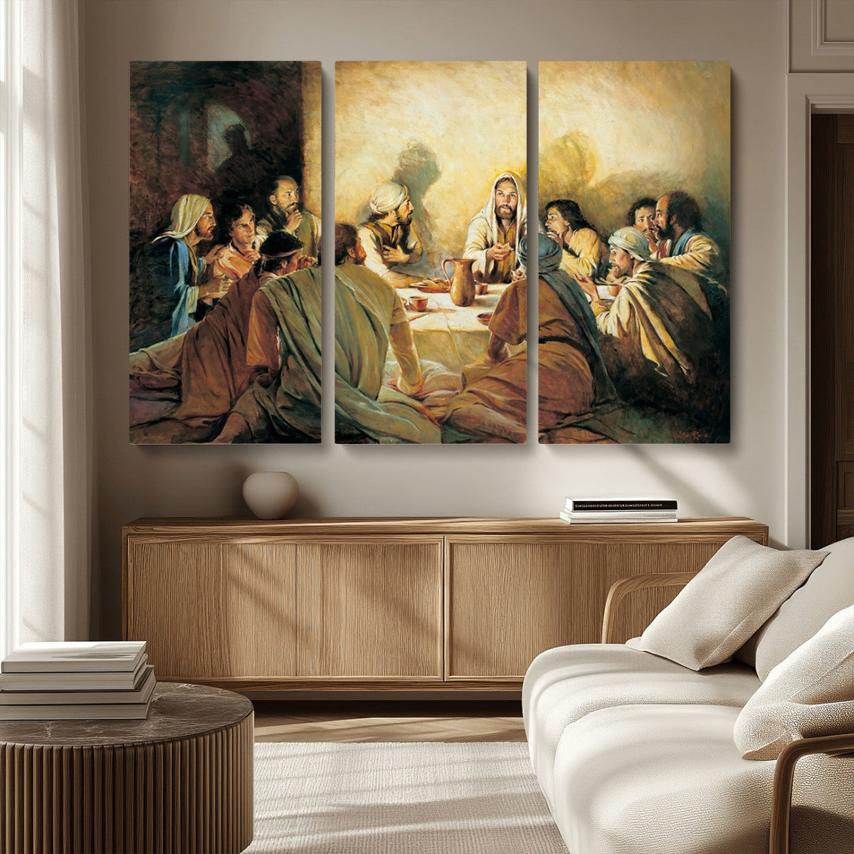 Last Supper Wall Art Canvas Print, Framed Jesus Painting Art