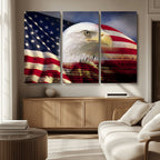 American Flag Eagle Symbol Wall Art Canvas Print, Patriotic American Flag Eagle Wall Art