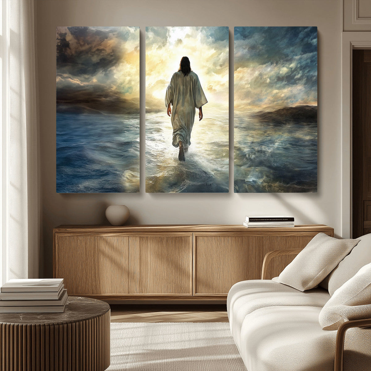 Jesus Walking on Water Wall Art | Canvas Print | Ready to Hang