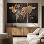 World Map Canvas Print | Framed Travel Map Wall Art for Couples