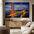 Large Wall Art San Francisco Canvas Print - Wonderful Golden Gate Bridge at Twilight