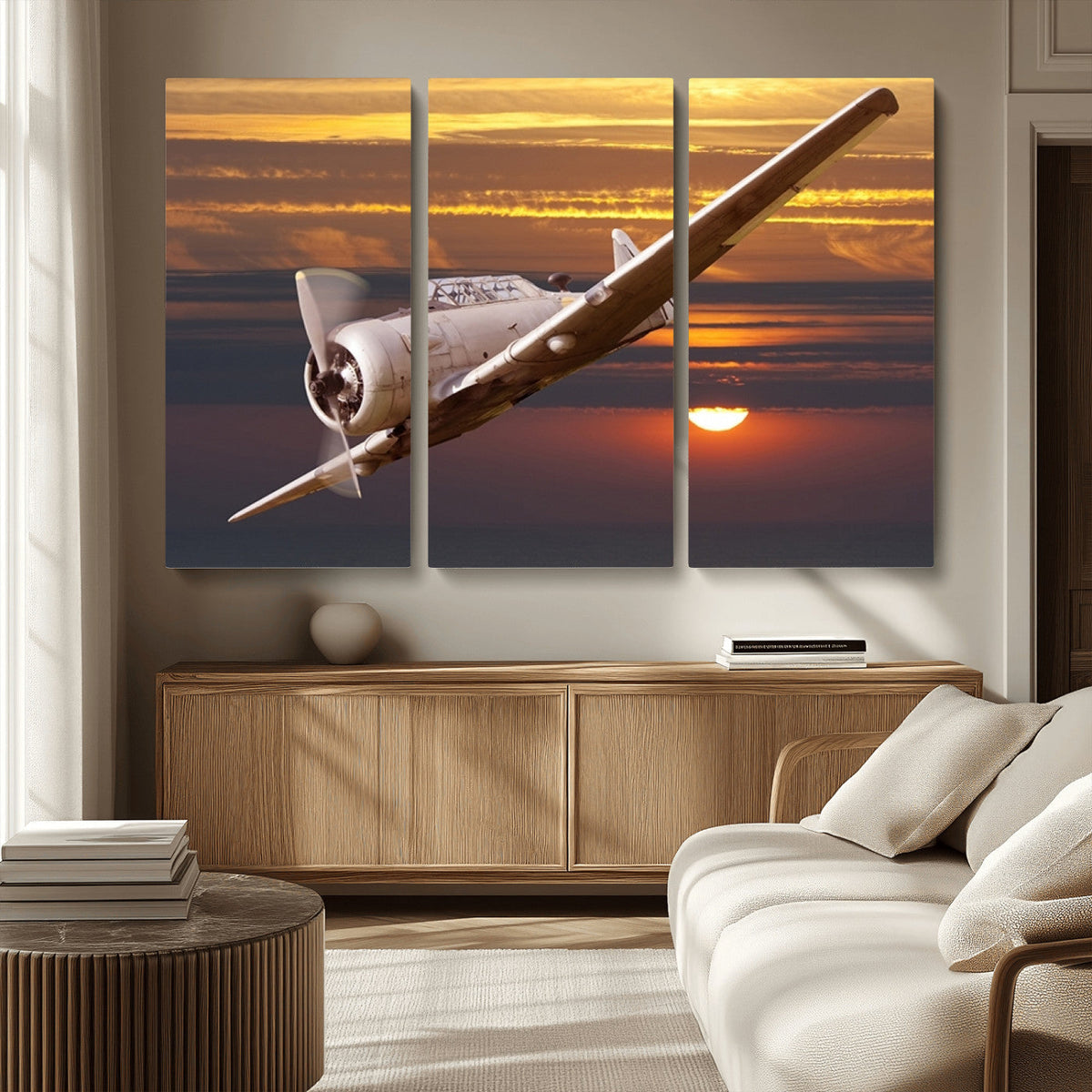 Old War Plane Wall Art Canvas Print