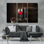 Red Wine and Bottle Canvas Print