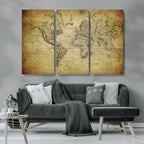 Push Pin World Map Canvas Print | Travel Tracker Wall Art