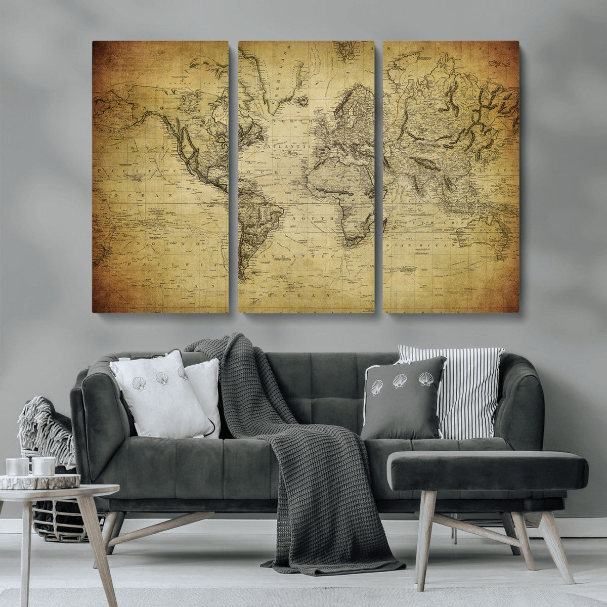 Push Pin World Map Canvas Print | Travel Tracker Wall Art