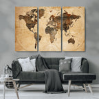 Push Pin World Map Canvas Print | Framed Travel Tracker Wall Art
