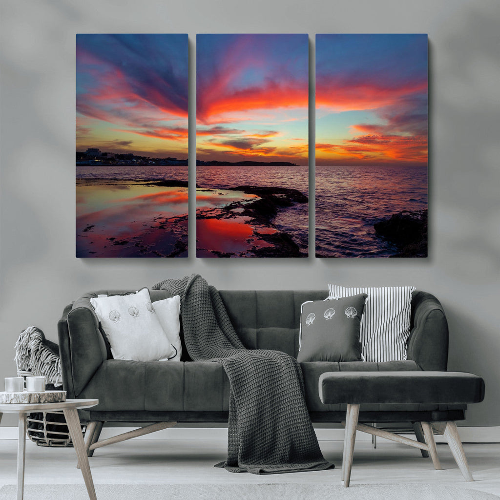 Glorious Sunset on The Beach Wall Art Canvas Print