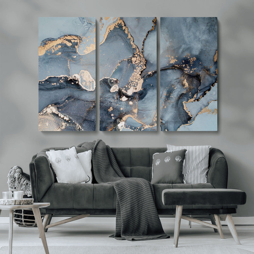 Multipanel Marble Fluid Effect Wall Art Abstract Canvas Wall Art Print