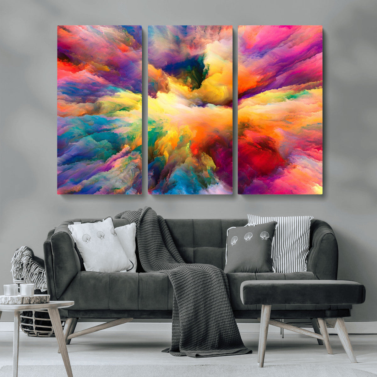 Blazing Vibrant Colors Cloud Wall Art Canvas Print