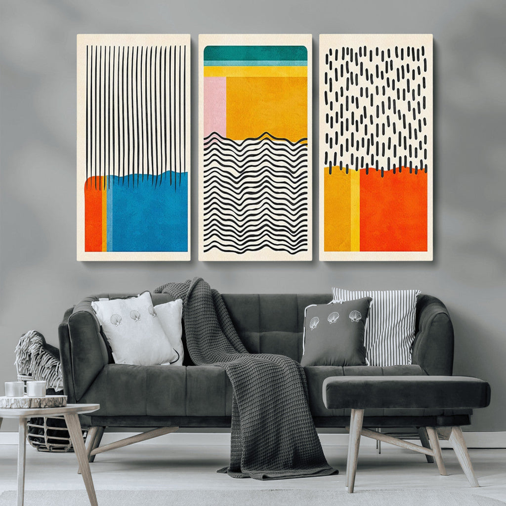 Canvas Print Wall Art Abstract Illustration Art Boho, Framed Abstract Boho Art