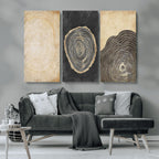 Tree Rings Canvas Wall Art Print, Minimalist Natural History in Modern Decor