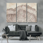 Tree Ring Wall Art Triptych, Rustic Wood Ring Canvas Print