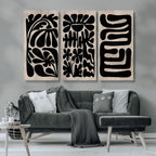 Canvas Print Wall Art Abstract Art Boho, Framed Boho Art