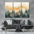 Abstract Forest Print | Mountain Wall Art | Autumn Landscape Canvas Print