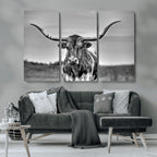 Texas Longhorn Cow Wall Art, Texas Longhorn Canvas, Cattle