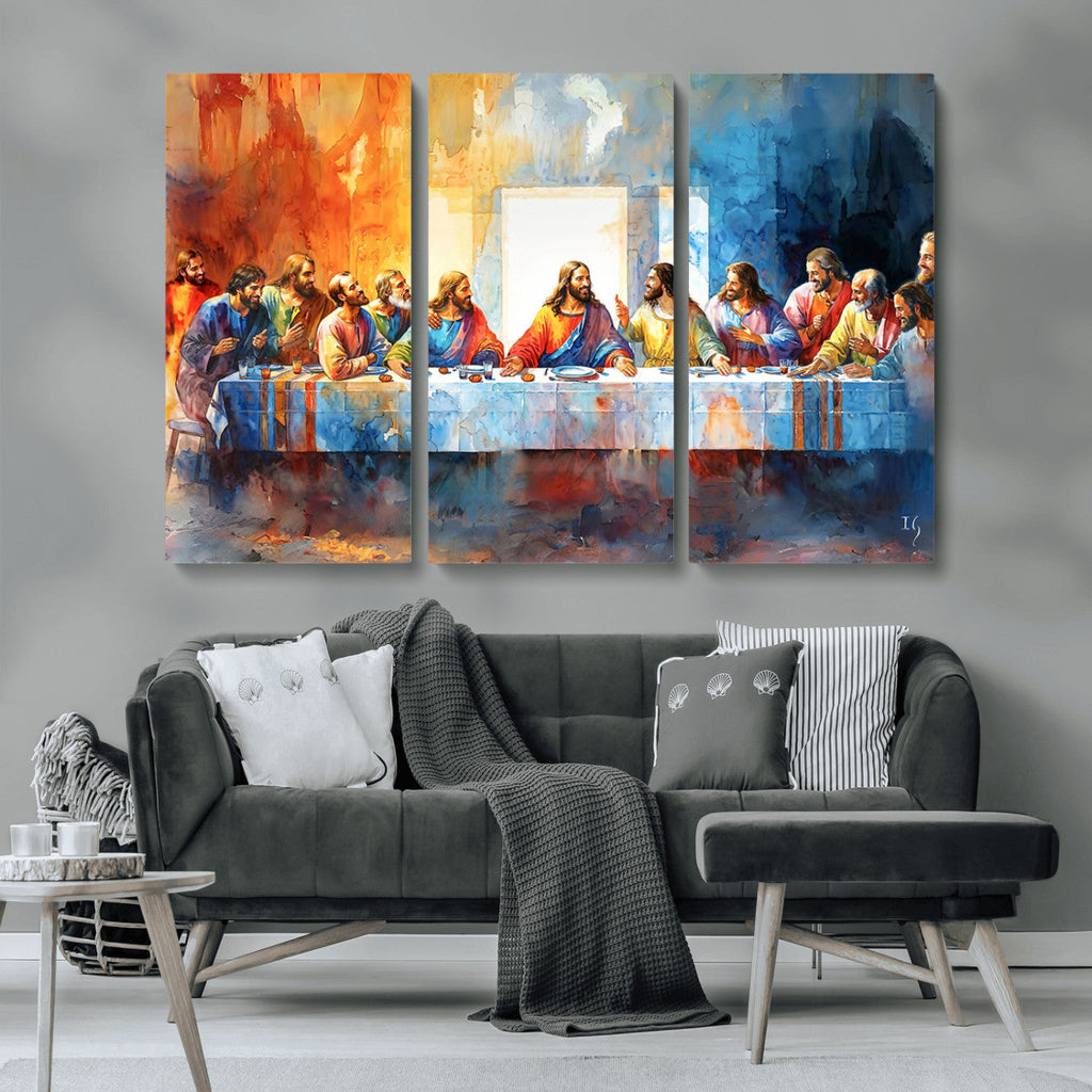 Abstract Watercolor The Last Supper Wall Art