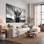 Scottish Cow Wall Art Canvas Print, Longhorn Wall Art