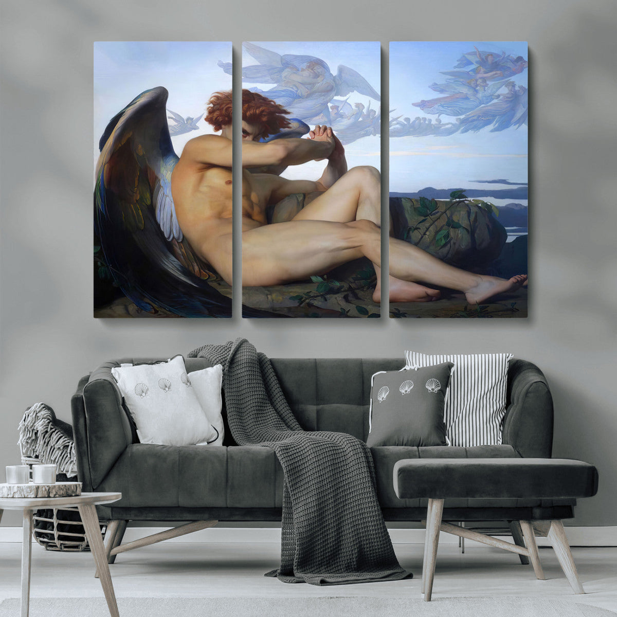 Fallen Angel Wall Art Canvas Print, Alexandre Cabanel Classic Art Reproduction