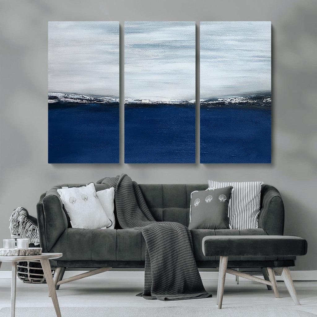 Navy Blue Abstract Wall Art Canvas Print
