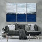Navy Blue Abstract Wall Art Canvas Print