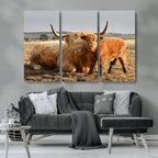 Highland Cow Canvas Wall Art Animal Print for Farm House Decor