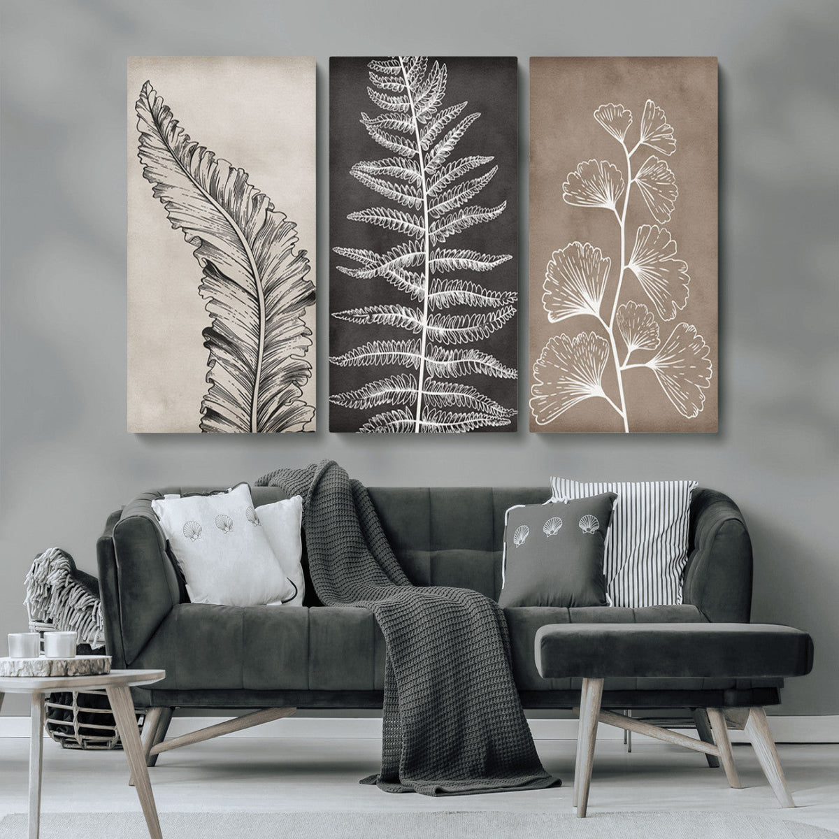 Minimalist Botanical Wall Art Canvas Print, Framed and Ready to Hang