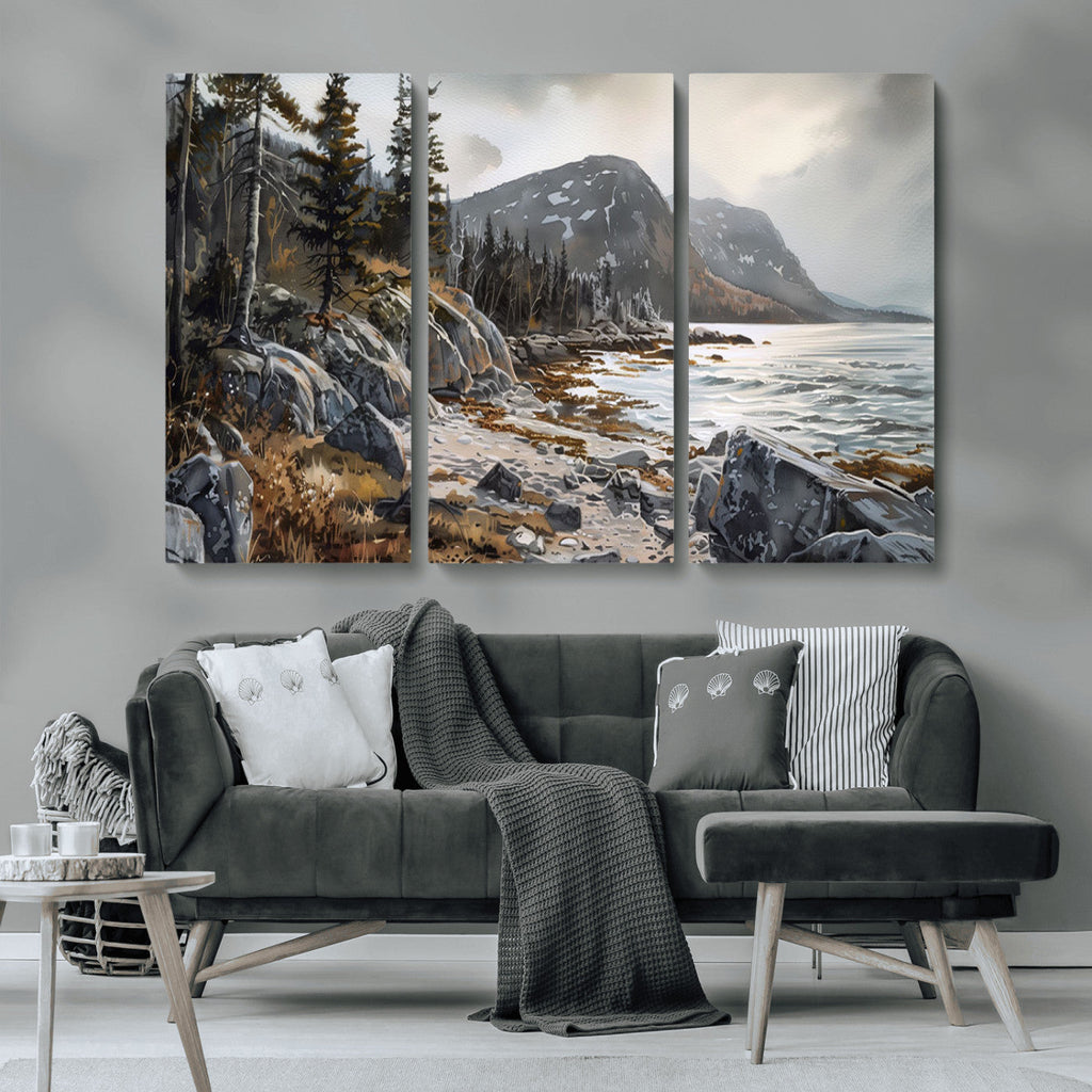 Serene Coastal View of Acadia National Park