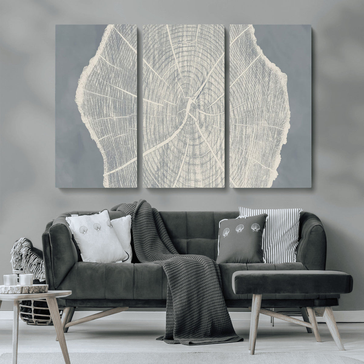 Abstract Tree Ring Wall Art Canvas Print, Framed and Ready to Hang