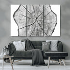 Rustic Tree Ring Wall Art Canvas Print, Framed and Ready to Hang