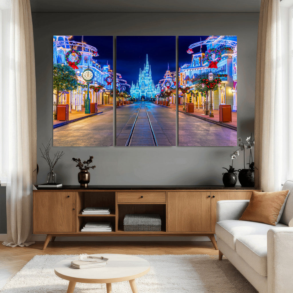 Disney Castle Wall Art | Large Magic Kingdom Canvas Artwork