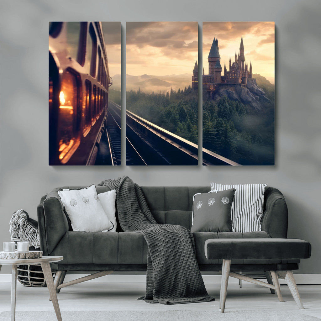 Harry Castle Wall Art Canvas Print, Wizard School Wall Art