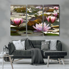 Lotus Flower Wall Art Canvas Print, Water Lily Large Wall Art for Yoga Room Decor
